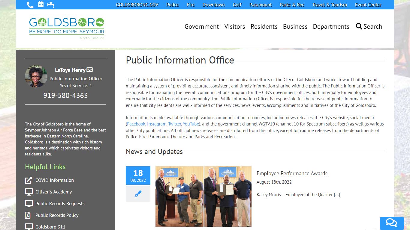 Public Information Office – City of Goldsboro